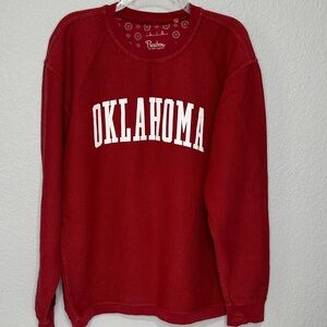 Pressbox Women’s Oklahoma Sooners Red Long Sleeve Crewneck Ribbed Sweatshirt L
